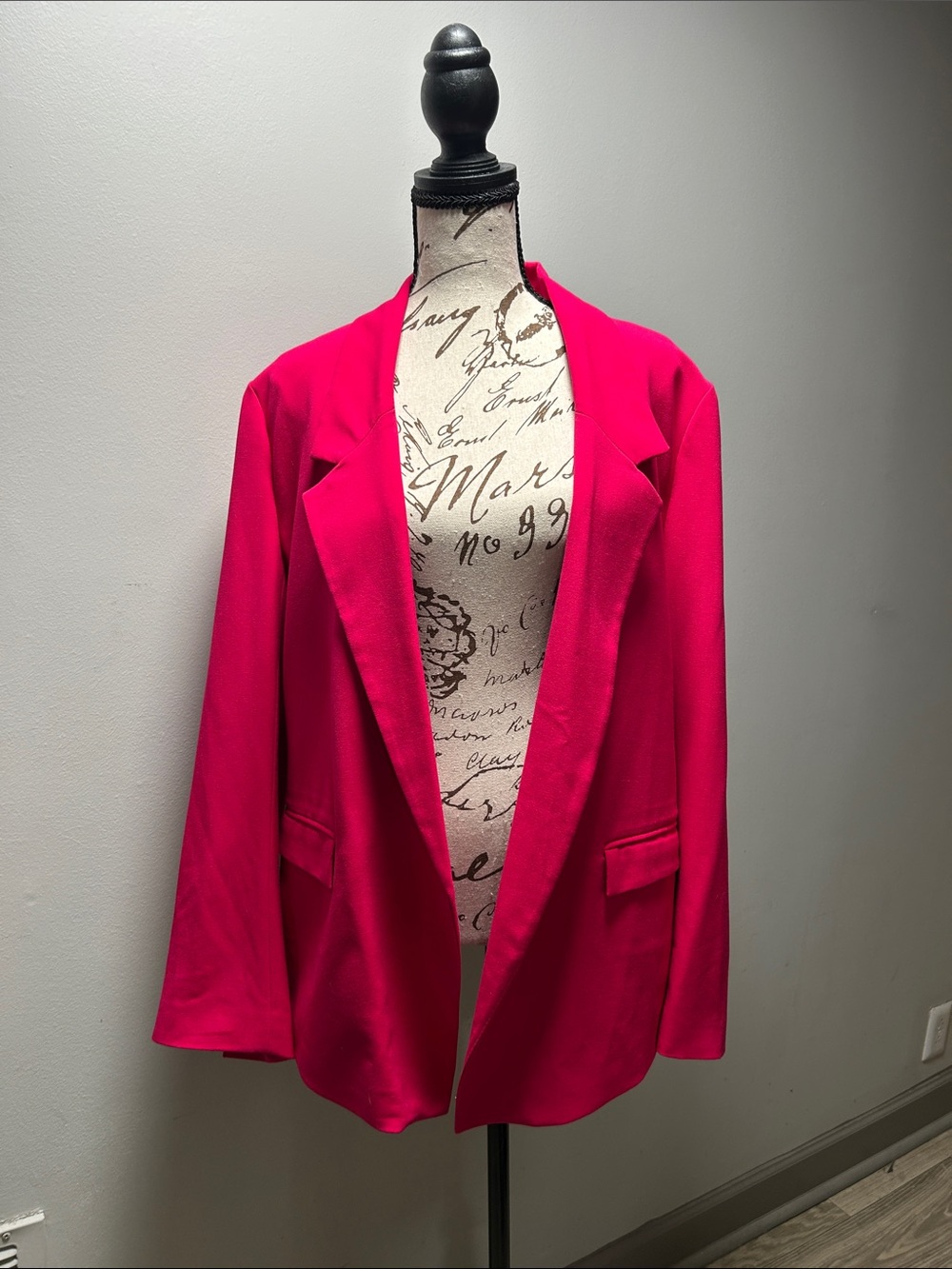 Tailored Open-Front Pink Blazer Jacket